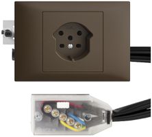 Presa INS EDIZIOdue T15 coffee 45…69mm per cavo piatto Technofil