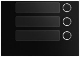 Frontplatte für Ruftastenmodul Urmet Alpha, 3×Taste, IP55, schwarz