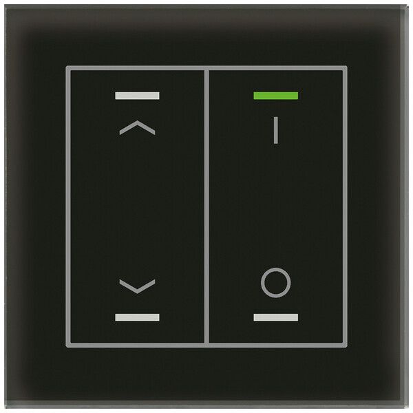 Pulsante KNX RGBW INC MDT GTL-2TCS.02S 2t/4a temp vetro nero "persiana"-"I/O"