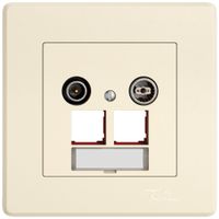 Presa multimedia INC TV-R EDIZIO.liv SNAPFIX® EASYNET p.2×RJ45 S-One 19dB cr