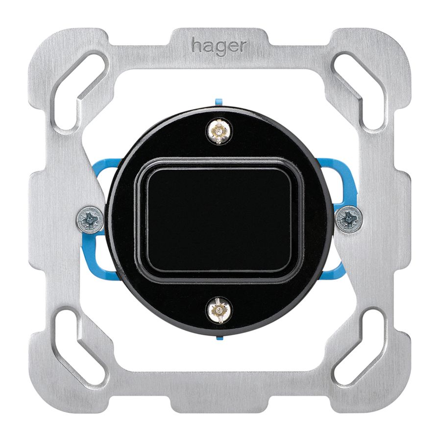 Insert pour contact à poussoir ENC basico C/2L avec plaque de fixation noir