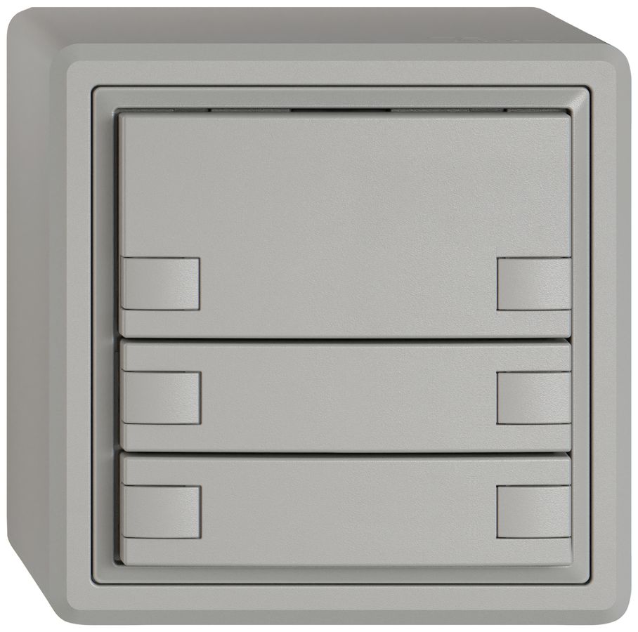 Pulsante universale AP EDIZIO.liv UNI SNAPFIX® 12…48V s.LED 6× com.1T grc