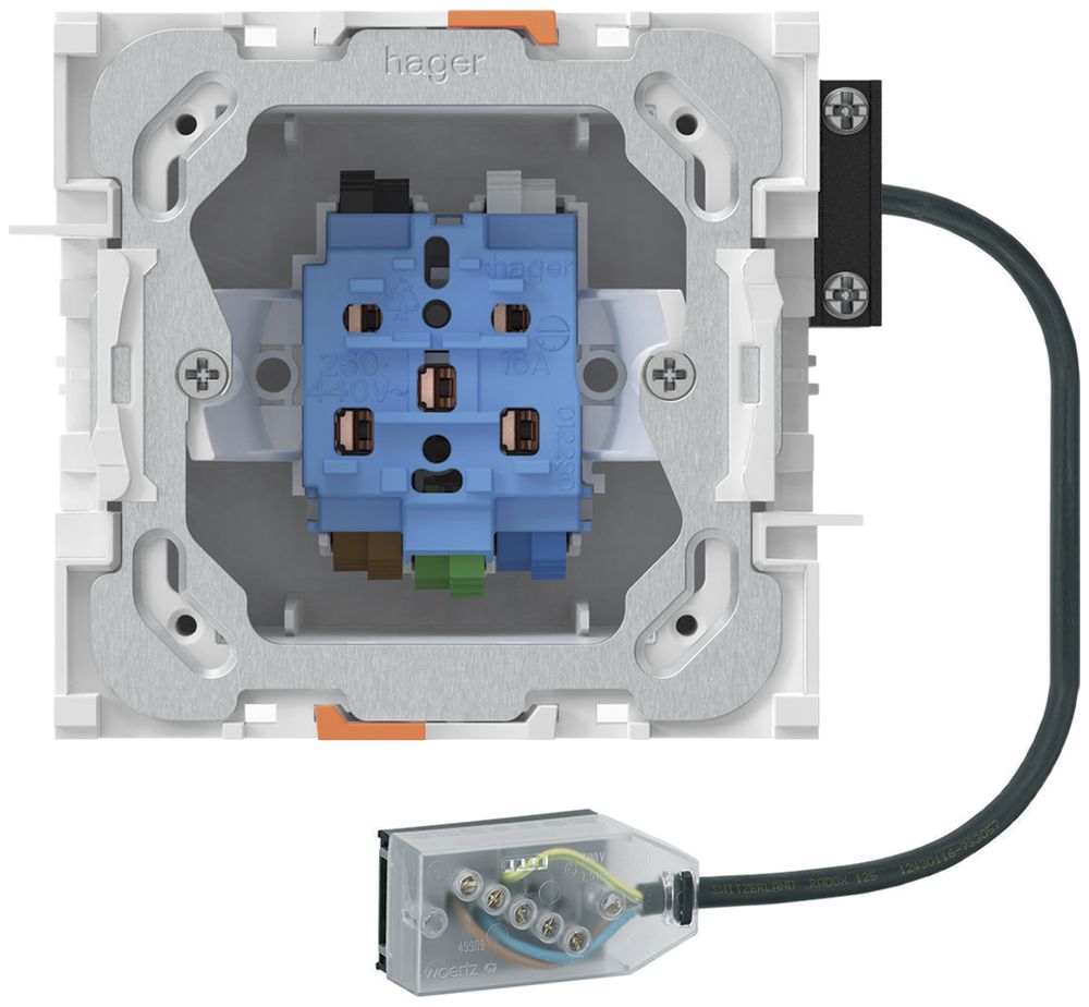 Prise INC T15/25, connexion câble plat Technofil, Td 5×2.5mm²