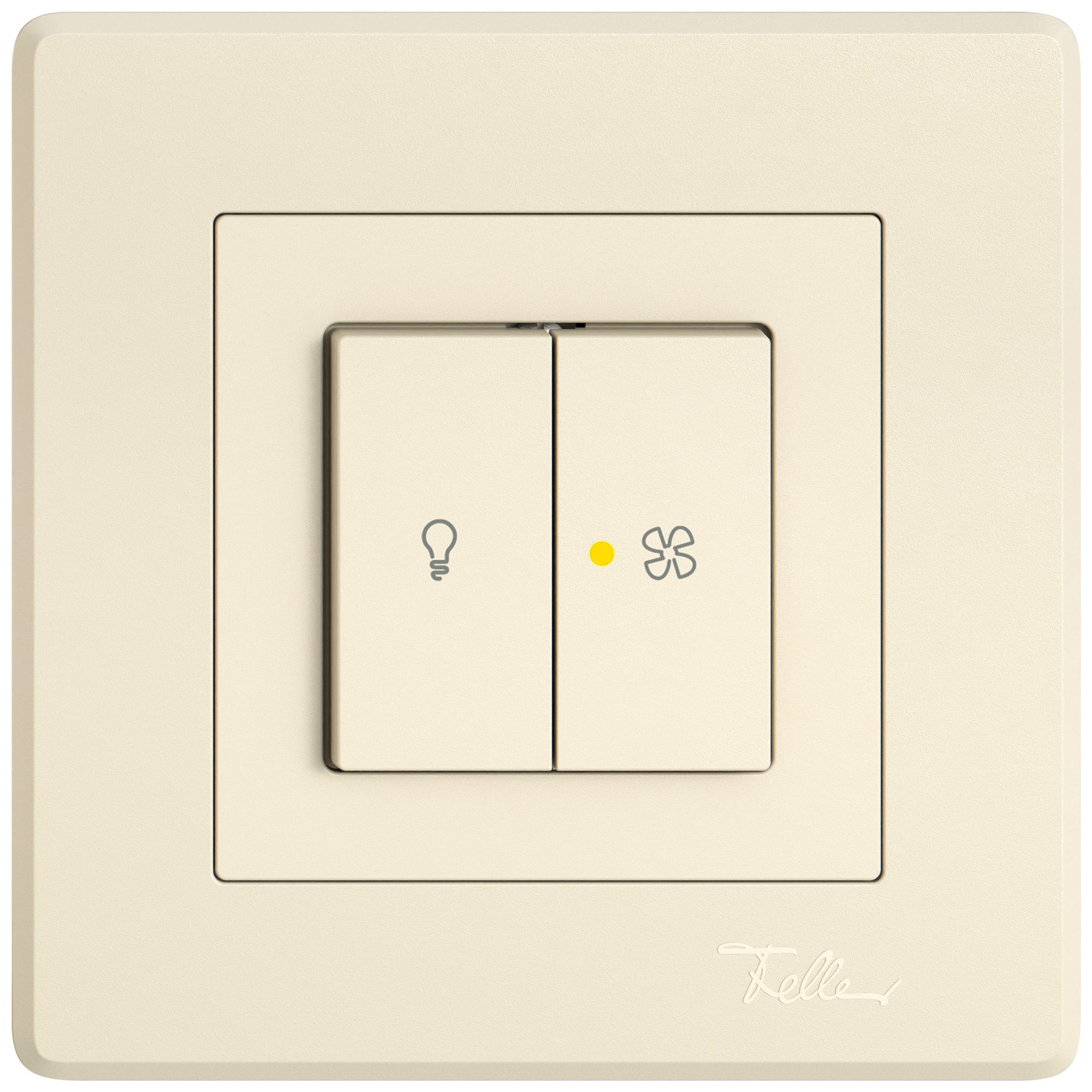 Interruttore a pulsante lum.INC EDIZIO.liv SNAPFIX® luce&venti 3/3/1L KS gi cr