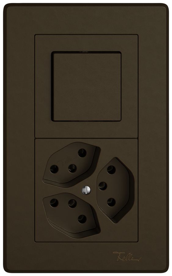 Combinazione INC EDIZIO.liv SNAPFIX® 2×1 156×96mm schema 3/1L+3×T13 marrone