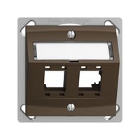 Kit montaggio INC EDIZIOdue, con cappa di uscita obliqua, per 2×RJ45, coffee