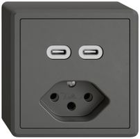 AP-USB-Ladesteckdose EDIZIO.liv SNAPFIX® USB C+C/T13 3A 230VAC dgu