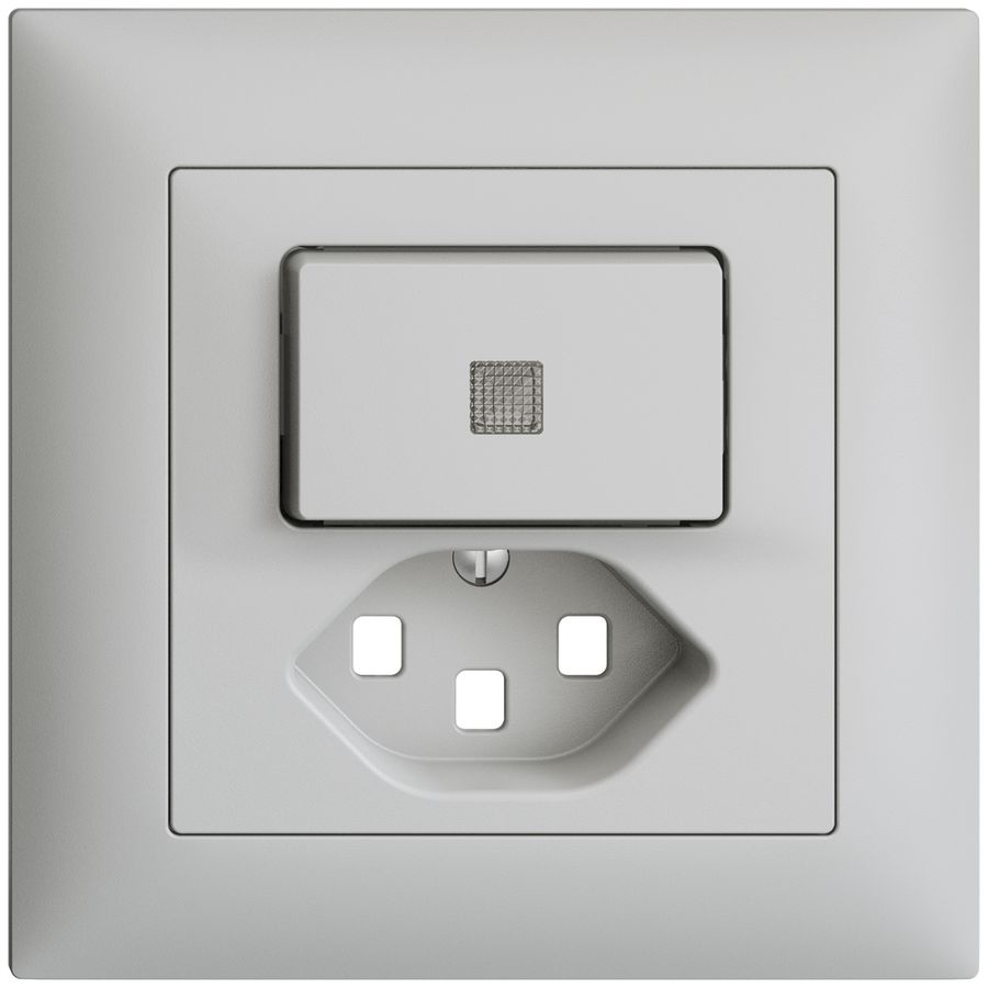 UP-Frontset EDIZIOdue T23 hellgrau 88×88mm mit Linse für Kleinkombi