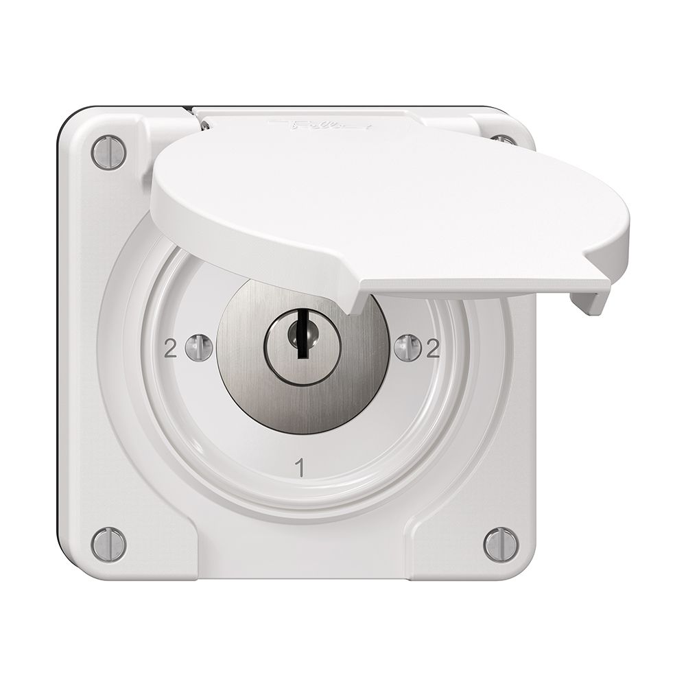 Interrupteur rotatif NEVO N.CO 3/2L avec serrure&2 clés KS 2-1-2-1 blanc