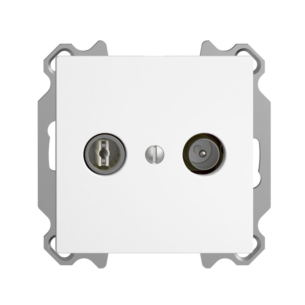 Prise TV-R ENC EDIZIOdue 11dB blanc à large bande 5…2000MHz, FM