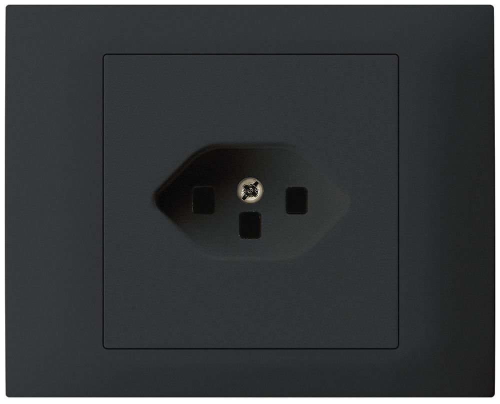 EB-Steckdose kallysto T23 Bauart T mit EB-Dose G3 Abdeckrahmen steckbar schwarz