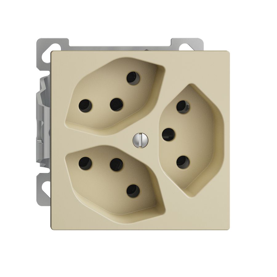 Presa AP EDIZIOdue 3×T13 vanille, interno per combin. con shutter