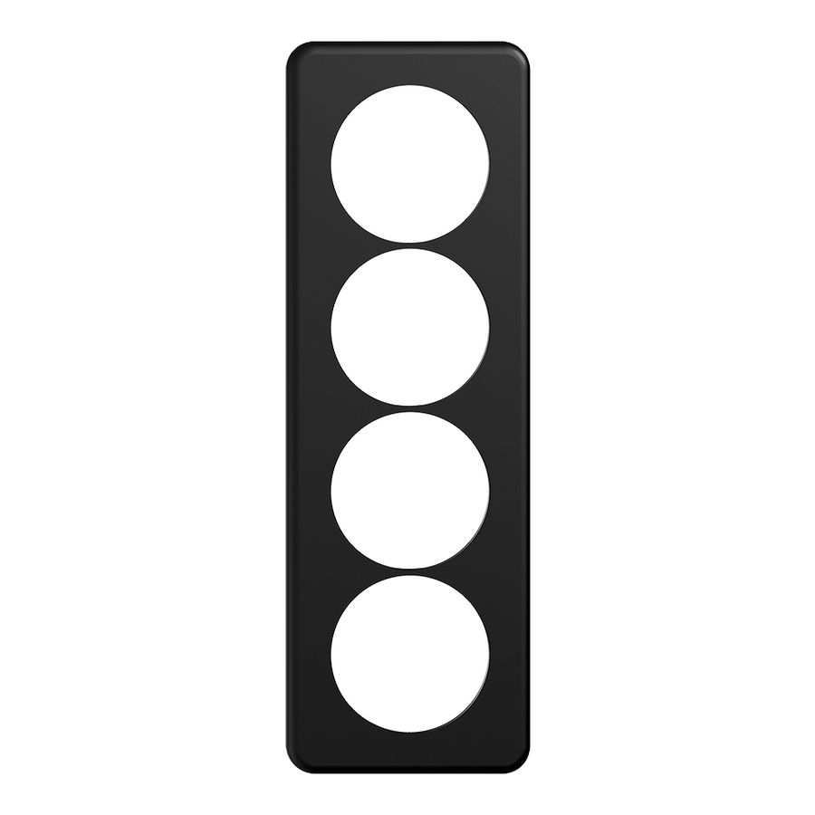 Abdeckplatte STANDARDdue 4×1 schwarz 4×Ø58