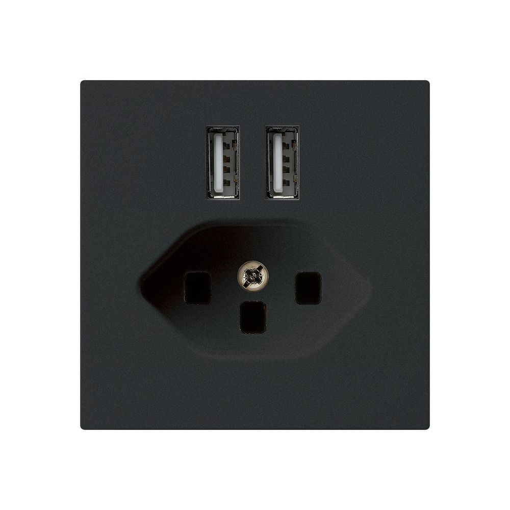 Steckdose 2×USB & T23 kallysto A 2400mA schwarz