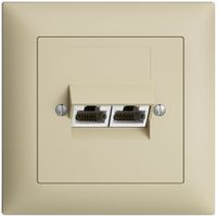 Presa INC 2×RJ45/s 4P sep.EDIZIOdue vanille, ITplus