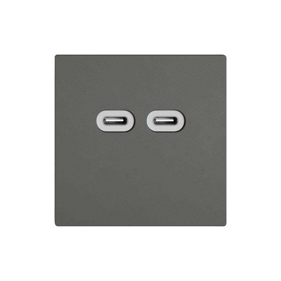 Prise de charge USB EDIZIO.liv SNAPFIX® 230VAC 18W 2×USB C grf