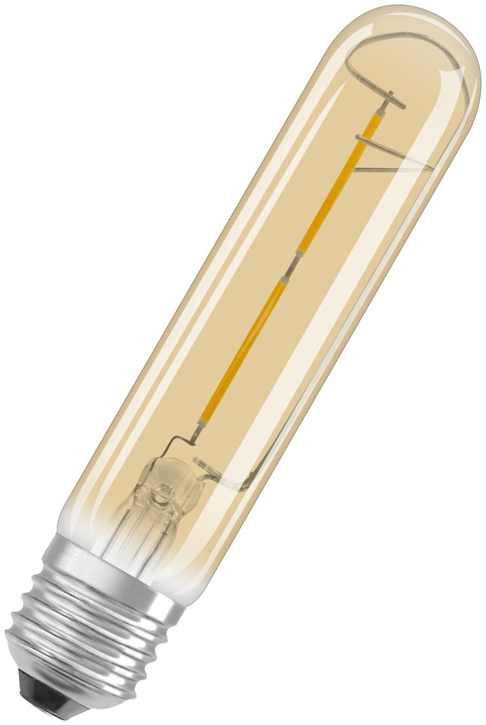 Lampe LED 1906 TUBULAR E27, 2.8W, 240V, 2400K, Ø28.5×138mm, or, clair