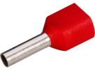 Zwillings-Aderendhülse isoliert 2×1mm²/8mm rot