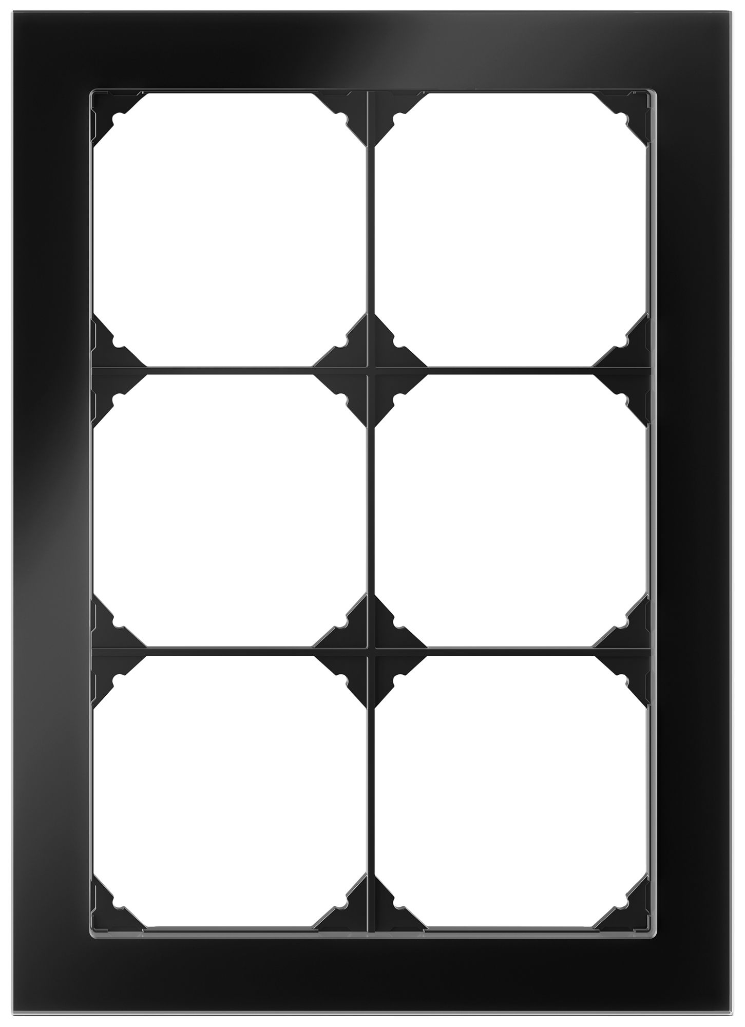 UP-Abdeckrahmen EDIZIO.liv prestige SNAPFIX® 3×2/2×3 214×154mm glas schwarz
