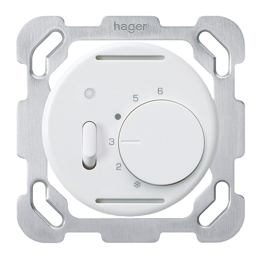 Insert thermostat d'ambiance ENC basico plaque de fixation blanc interrupteur