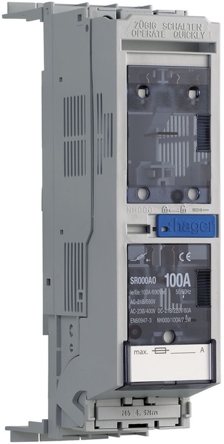 Coupe-circuit HPC weber.silas DIN000 690VAC 100A pr.ENC 32/70mm sortie en haut