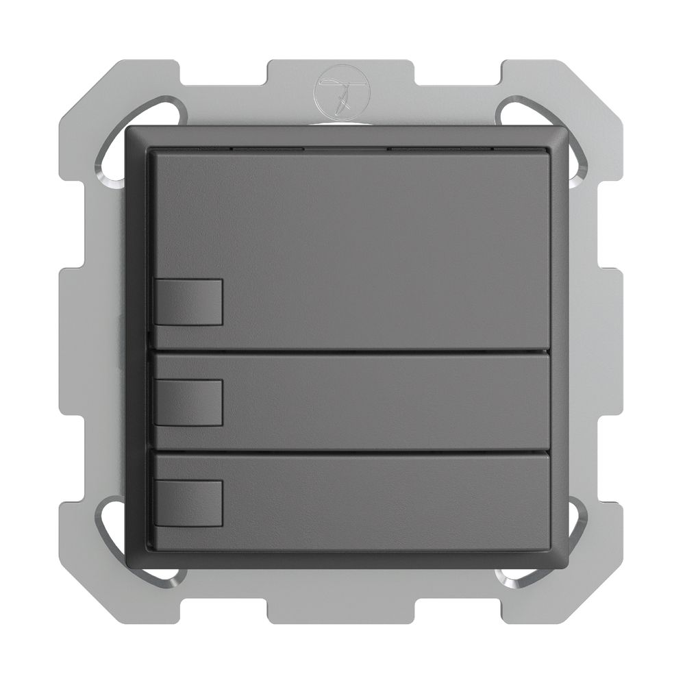 UP-KNX-Taster RGB EDUE, 250mW, o.LED, 3×Taste, 1×Tastenb., dgu