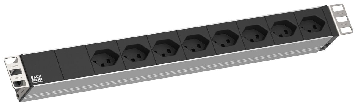 Steckdosenleiste 19" BACHMANN 8×T23 3m 1HE schwarz