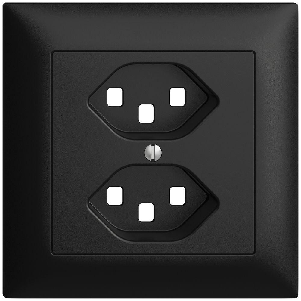 UP-Frontset EDIZIOdue schwarz 88×88mm 2×T23