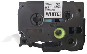 Cassetta nastro compatibile con OZE-241, 18mm×8m, bianco/nero