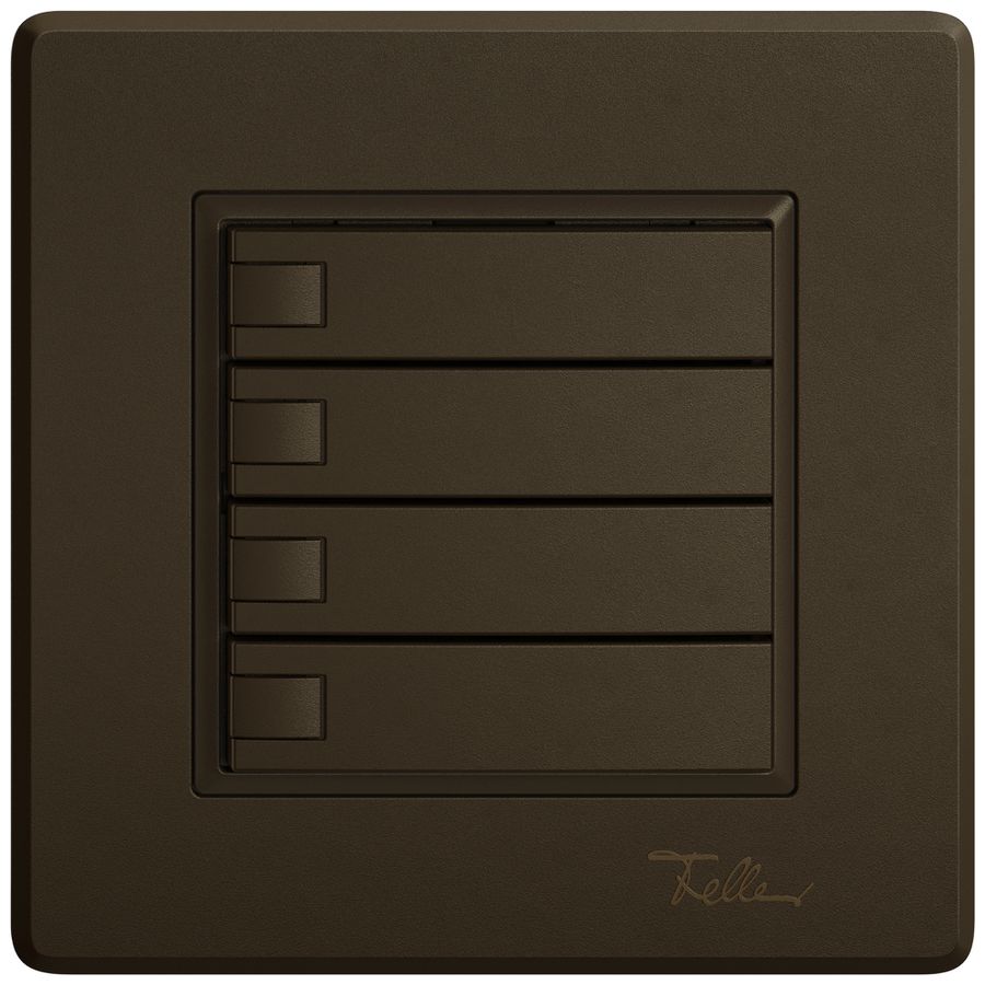 Poussoir KNX RGB ENC EDIZIO.liv SNAPFIX® capteur temp.s.LED 4× comm.1T br