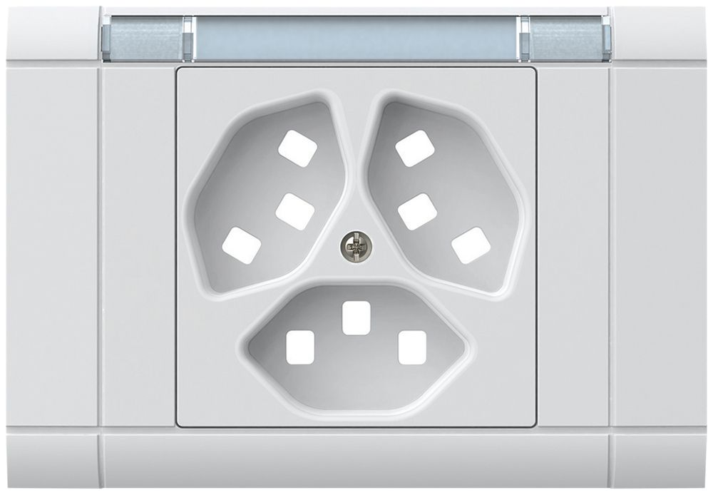Kit frontal INC kallysto, pour prise INC 3×type 23, a.porte-étiquette, blanc