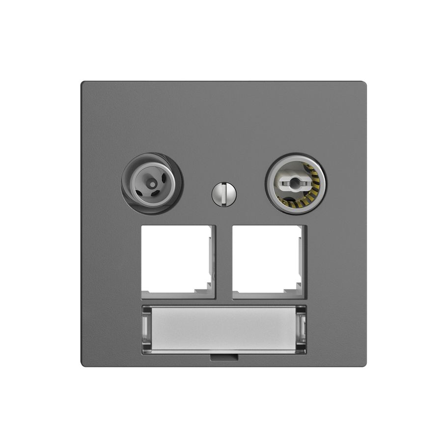 Multimediadose EDIZIOdue F EASYNET 4dB, f.2×RJ45 S-One, dunkelgrau