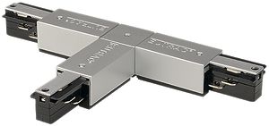T-Verbinder SLV für Stromschiene EUTRAC, Erde links silbergrau