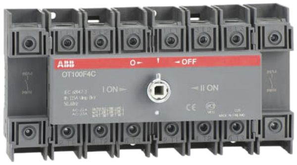 Commutateur de charge AMD ABB OT100F4C, 4P 100A/690V, commutation ouverte I-O-II