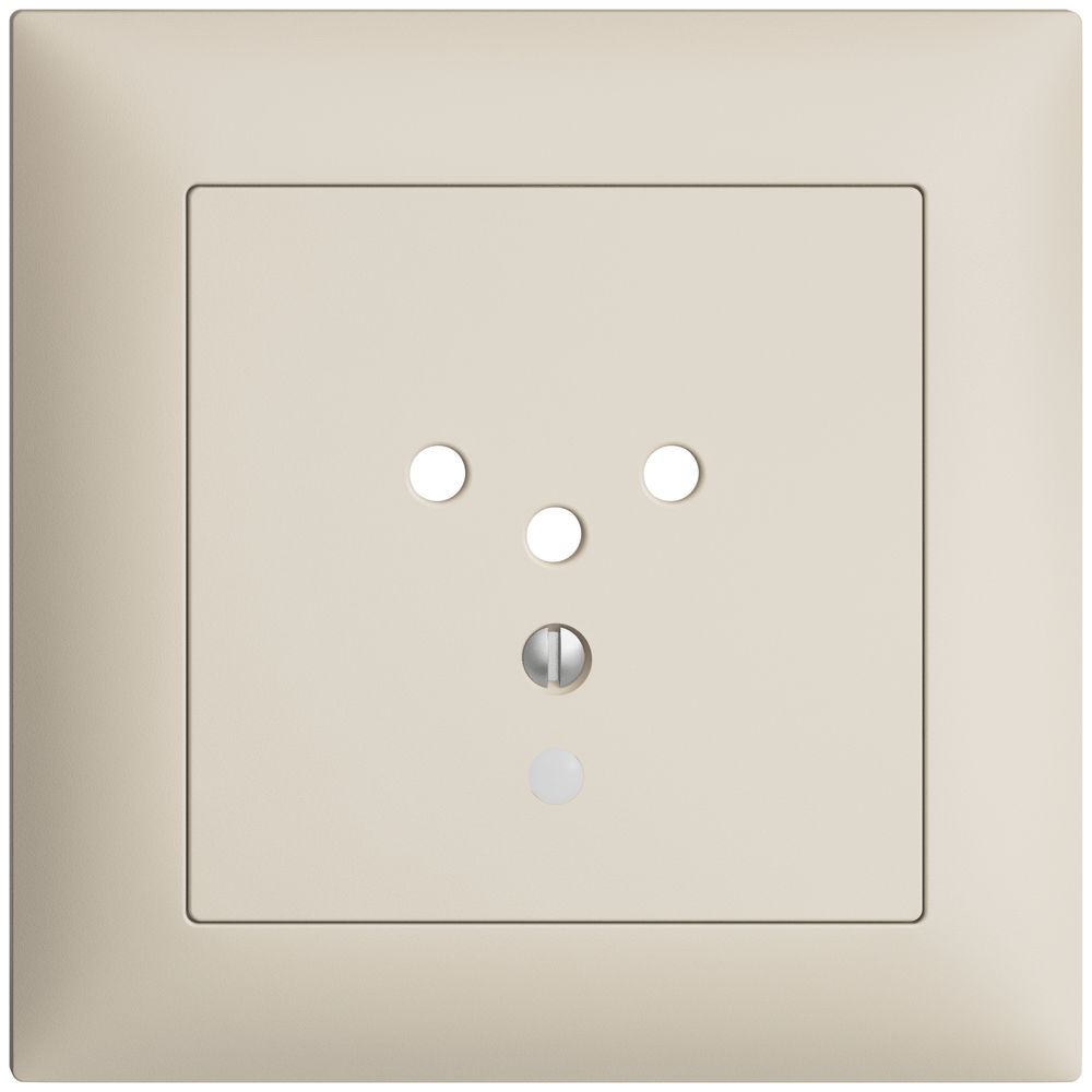 UP-Frontset EDIZIOdue T12 crema 88×88mm mit Linse für Steckdose