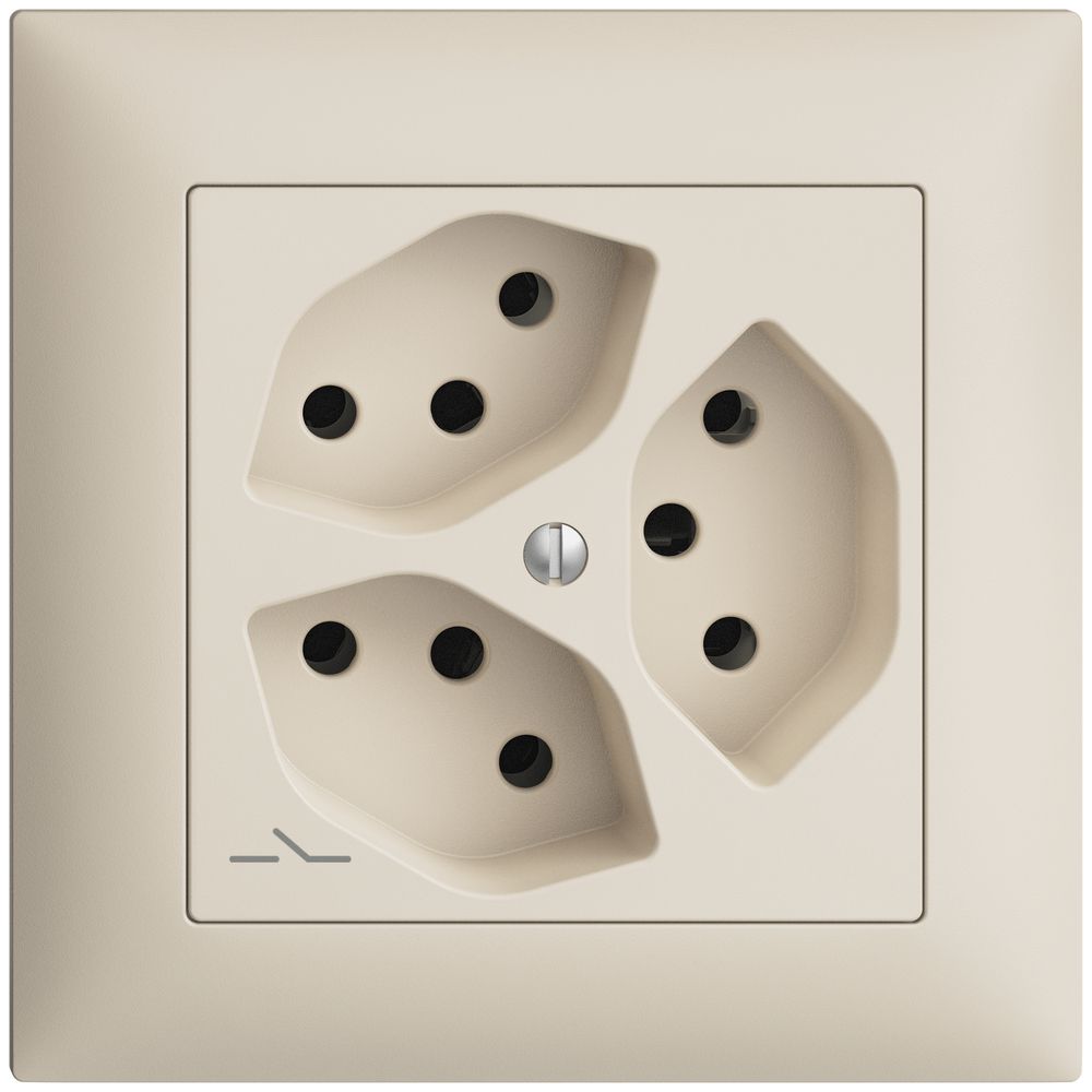 Prise ENC EDIZIOdue 3×T13 crema 1×S