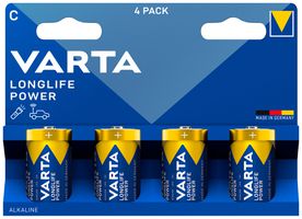 Batterie VARTA Consumer Longlife Power C Alkali-Mangan 1.5V Blister à 4 Stück
