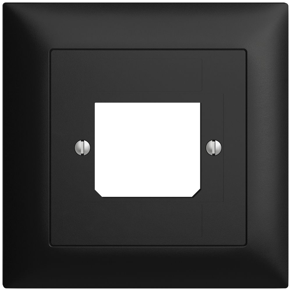 Frontset EDIZIOdue schwarz 88×88mm 1×TT 3×RJ