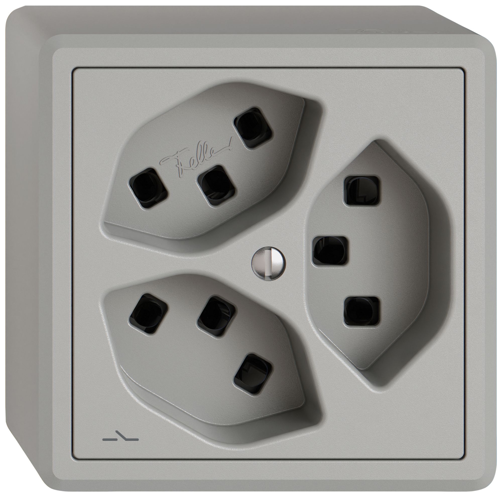 AP-Steckdose EDIZIO.liv SNAPFIX® 3×T23 1×S hgu