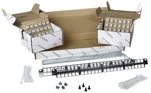 Pannello di distribuzione 48 prese, 1UA, 19", con 48 prese cat.6A