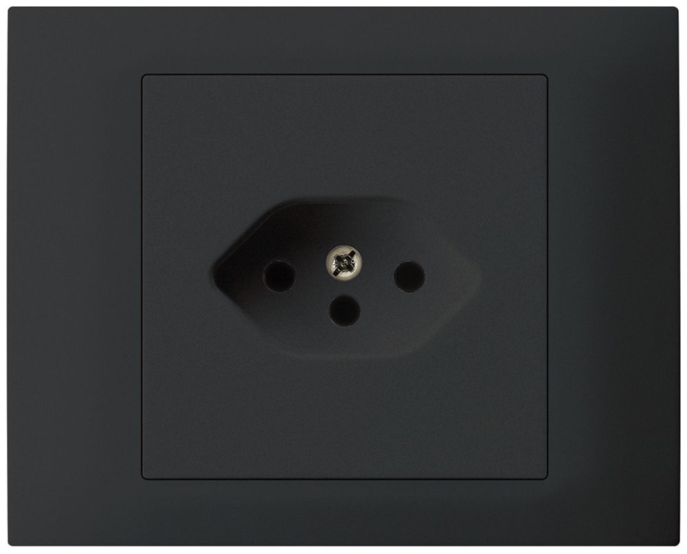 EB-Steckdose kallysto T13 Bauart T mit EB-Dose G3 Abdeckrahmen steckbar schwarz