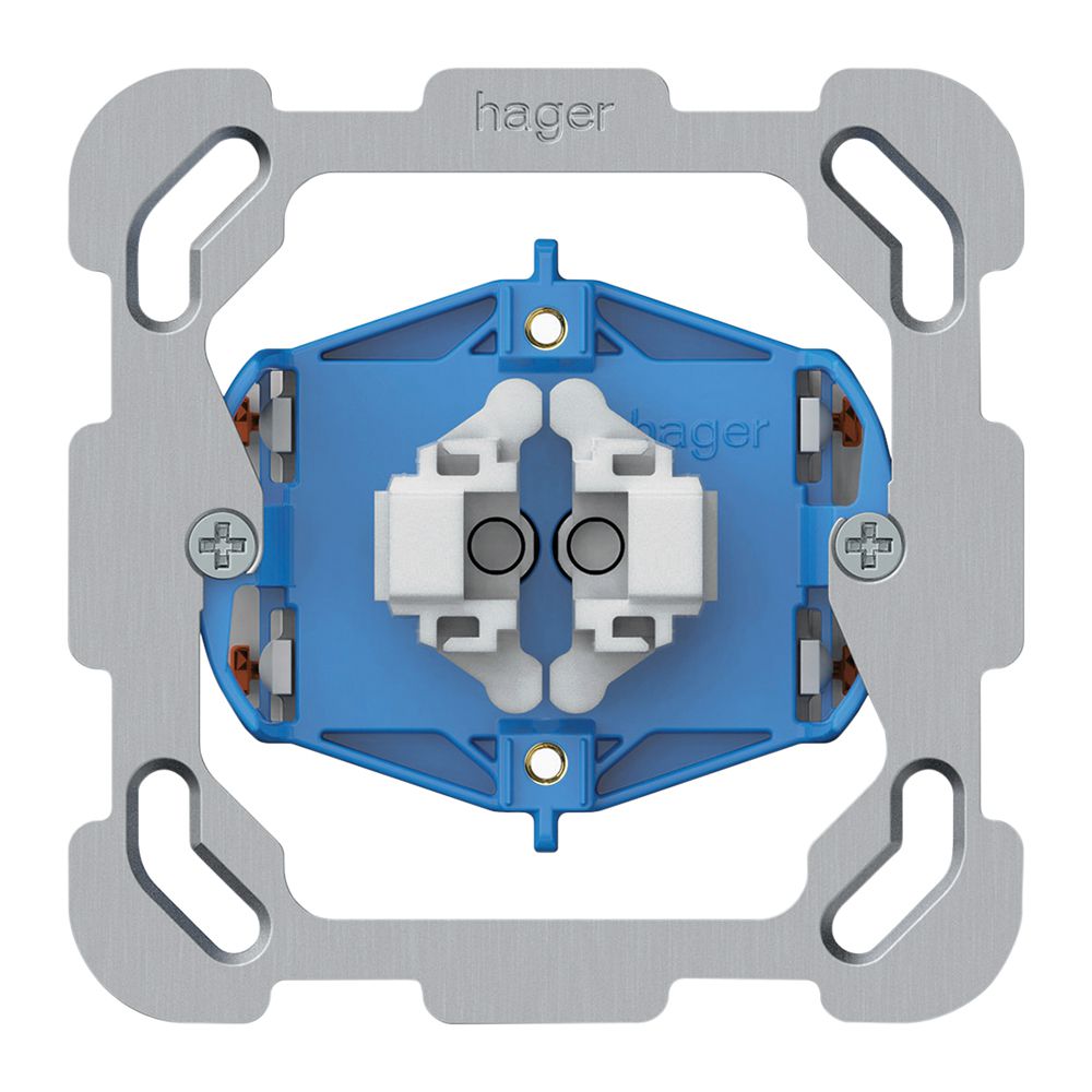 UP-Leuchtdruckschalter Hager Sch 1 (3+3) 2×LED 77×77mm
