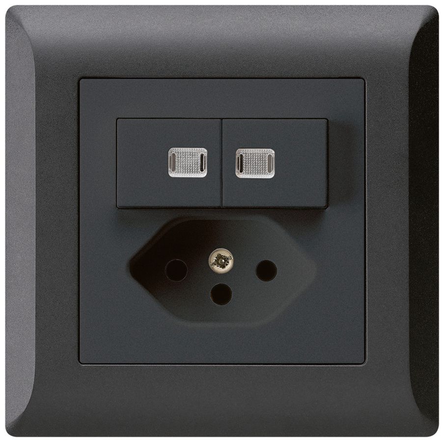 UP-Leuchtkombination 2×A-R/1P+T13 schwarz kallysto.line 2 Linsen