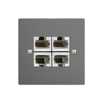 Inserto per presa di raccordo INC 4×RJ45/s 4P sep.EDIZIOdue grigio scuro ITplus