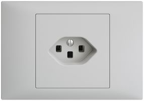 Prise INC EDIZIOdue T23 16A gris clair, avec bornes enf.