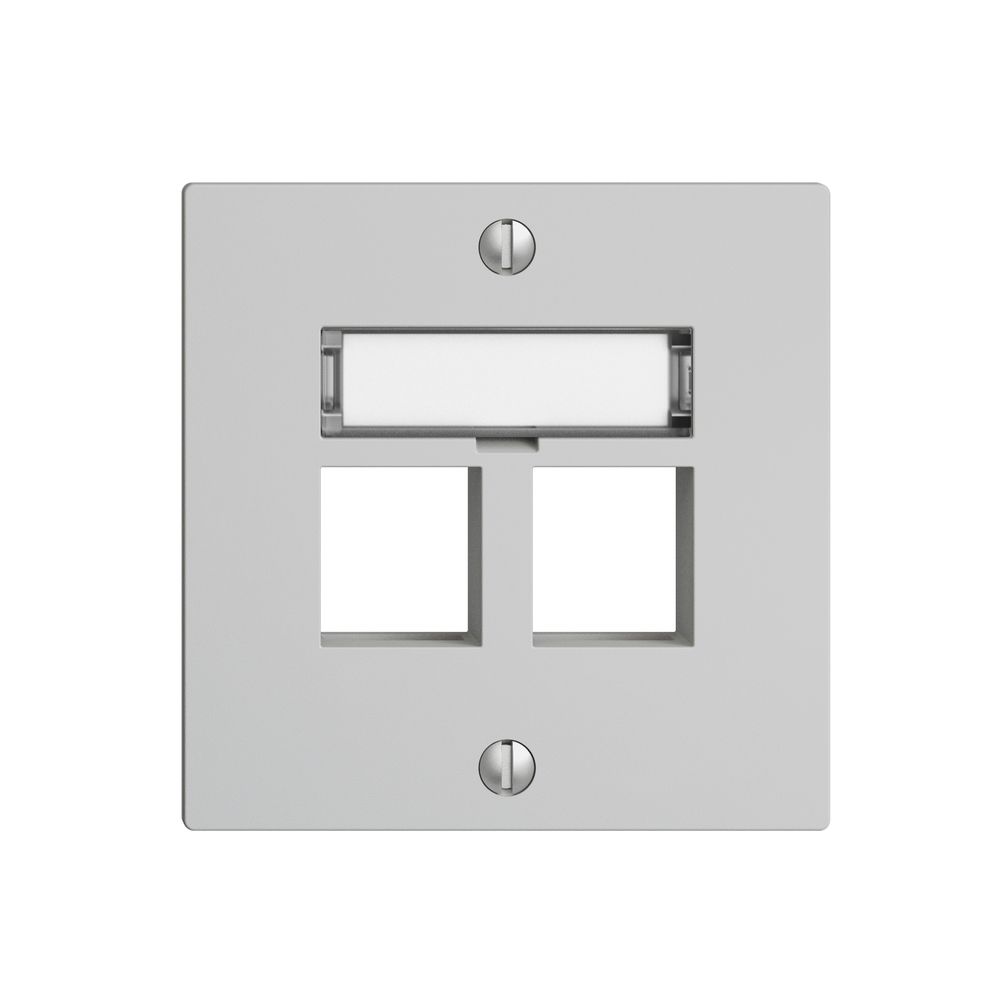 Montageset EDIZIOdue F, Geradeauslass, für 2×Keystone, hellgrau
