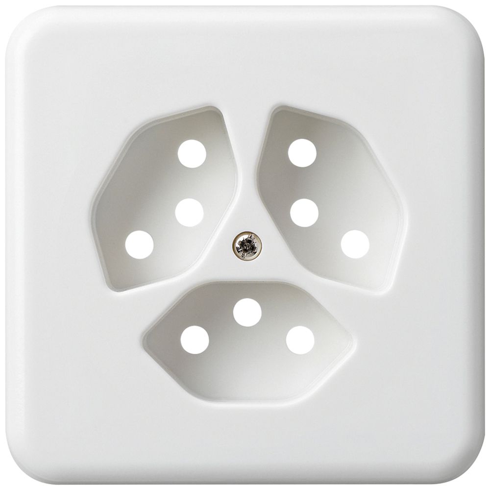 Abdeckplatte basico 3×Typ 13 Isolierstoff weiss mit Kinderschutz