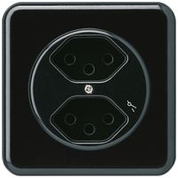 Prise ENC basico 2×type 13S noir