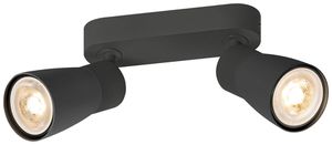 Spot SLV PURI 2.0 Dome CW GU10 2×6W VAR 150×42×138mm noir