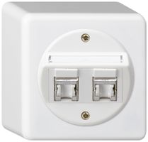 AP-Anschlussdose basico Kat.6 2RJ45/s weiss